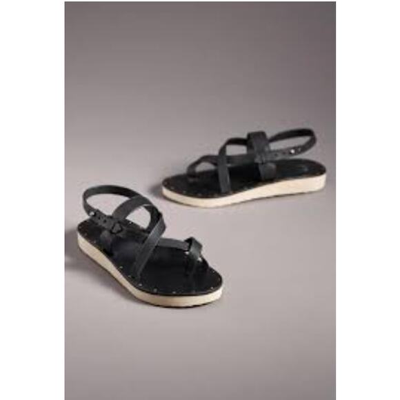 Anthropologie Beek Wigeon Leather Toe-Ring Sandals 8 NEW - Picture 1 of 5